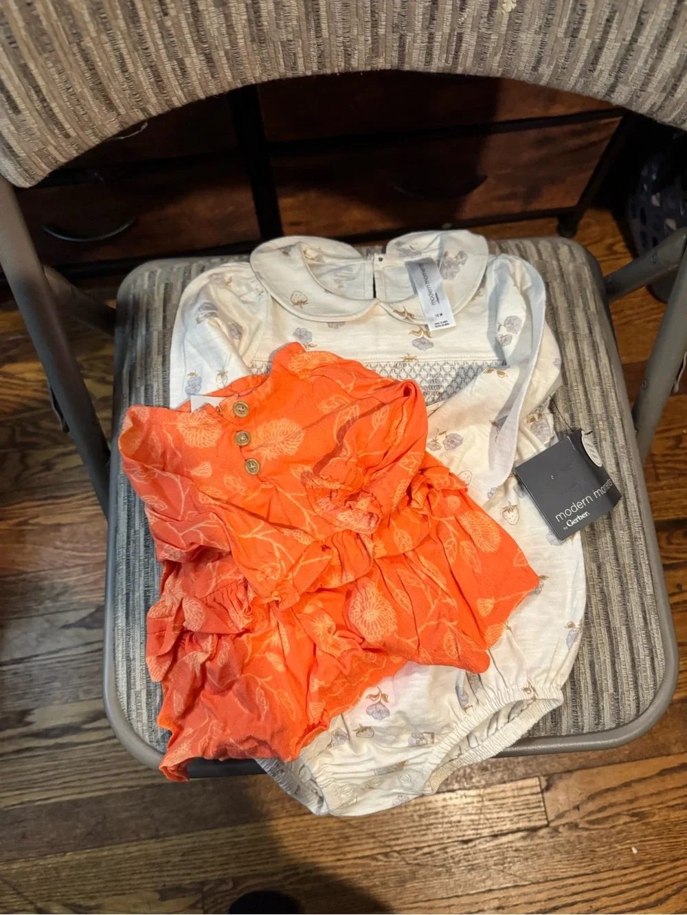 Orange Floral Baby Romper Set and NWT romper